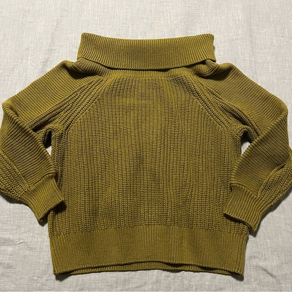 H&M Super Chunky Olive Cowl Neck Knit Sweater Size XS Oversized Fall Classic - Picture 3 of 6